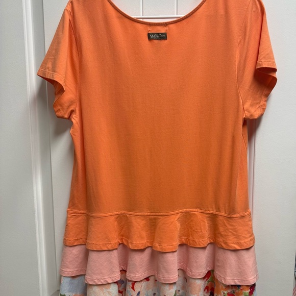 Matilda Jane Womens Peplum Tier Ruffle Top Tee Happy & Free Dream Puff Large EUC - Picture 7 of 7